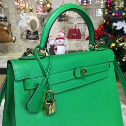 Green Kelly 28 Gold Hardware Bag