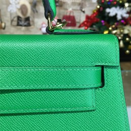 Green Kelly 28 Gold Hardware Bag