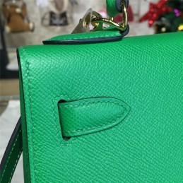 Green Kelly 28 Gold Hardware Bag