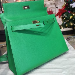 Green Kelly 28 Gold Hardware Bag