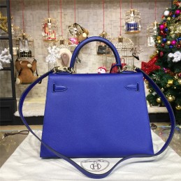 Cobalt Blue Kelly 28 Gold Hardware Bag