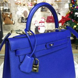 Cobalt Blue Kelly 28 Gold Hardware Bag