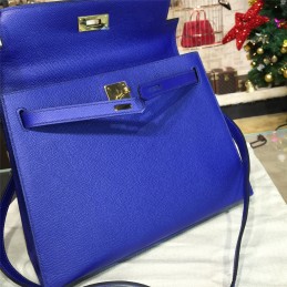 Cobalt Blue Kelly 28 Gold Hardware Bag