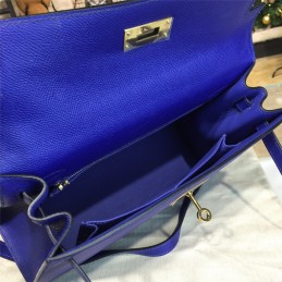 Cobalt Blue Kelly 28 Gold Hardware Bag