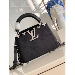Capucines Mini Black Suede