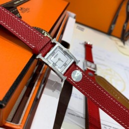 Red Double Tour Leather Watch