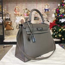 Taupe Gray Kelly 28 Palladium Hardware Bag