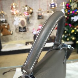 Taupe Gray Kelly 28 Palladium Hardware Bag