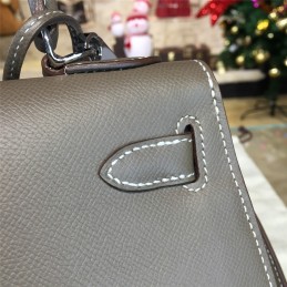Taupe Gray Kelly 28 Palladium Hardware Bag
