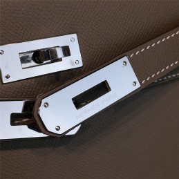 Taupe Gray Kelly 28 Palladium Hardware Bag