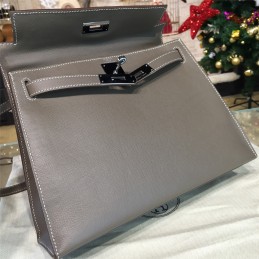 Taupe Gray Kelly 28 Palladium Hardware Bag