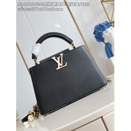 Capucines BB Black Taurillon Leather with Python Handle