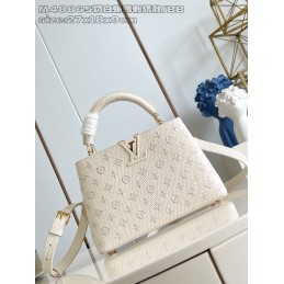 Capucines BB Ivory Monogram Embossed Leather