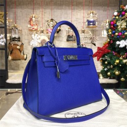 Royal Blue Kelly 28 Palladium Hardware Bag