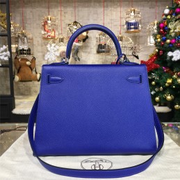 Royal Blue Kelly 28 Palladium Hardware Bag