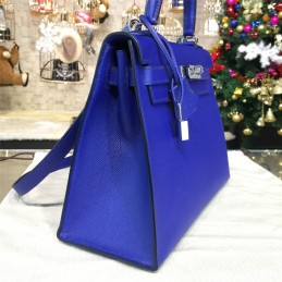 Royal Blue Kelly 28 Palladium Hardware Bag