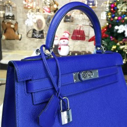 Royal Blue Kelly 28 Palladium Hardware Bag