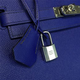Royal Blue Kelly 28 Palladium Hardware Bag