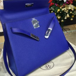 Royal Blue Kelly 28 Palladium Hardware Bag