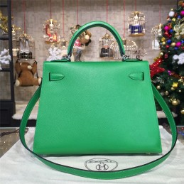 Emerald Green Kelly 28 Palladium Hardware Bag