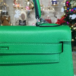 Emerald Green Kelly 28 Palladium Hardware Bag