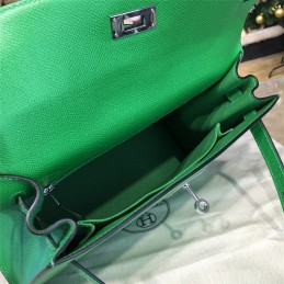Emerald Green Kelly 28 Palladium Hardware Bag