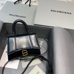 Hourglass Mini Black Handbag