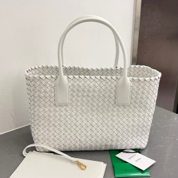 Cabat - White Woven Leather