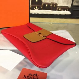 Red Tan Clutch Bag