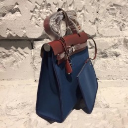 Navy Blue Burgundy Herbag Zip 31 Bag