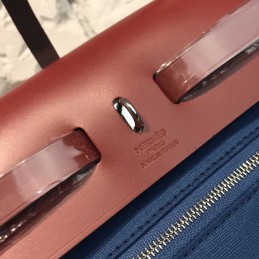 Navy Blue Burgundy Herbag Zip 31 Bag