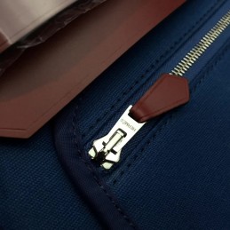 Navy Blue Burgundy Herbag Zip 31 Bag
