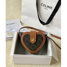 Heart Tambour Bag - Brown...