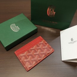 Card Case - Red Chevron Canvas