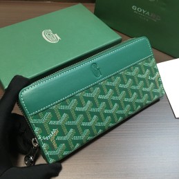 Zip Wallet - Green Chevron...