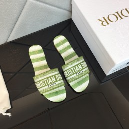Slippers - Green, Striped...