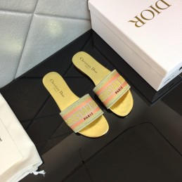 Slippers - Yellow, Striped...