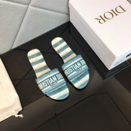 Slippers - Blue, Striped...