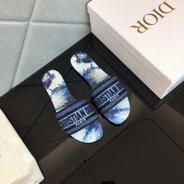 Slippers - Blue, Toile de...