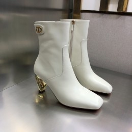 Boots - White, Leather...