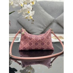 Bag - Pink, Cannage Denim...