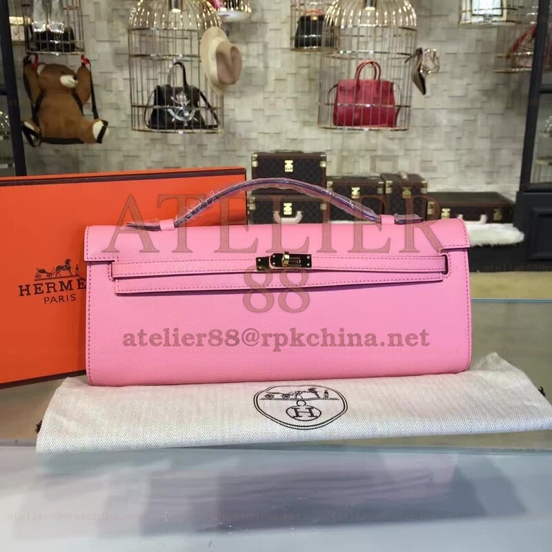 Pink Kelly Cut Clutch