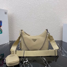 Hobo Bag - Sand, Nylon with...