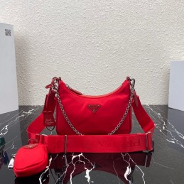 Hobo Bag - Red, Nylon