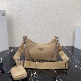 Hobo Bag - Sand, Nylon with...