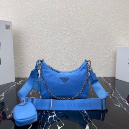Hobo Bag 22x12cm - Blue, Nylon