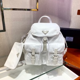 Backpack - White, Leather