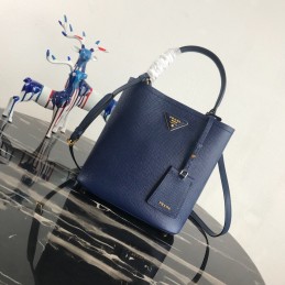Bucket Bag - Navy, Leather