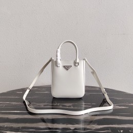 Mini Tote - White, Leather