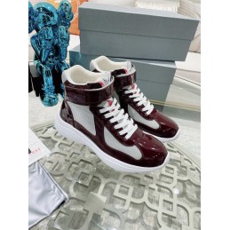 Sneakers - Burgundy, Leather